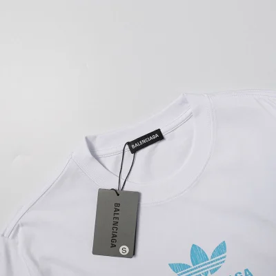 Футболка Balenciaga X Adidas With Blue Logo "White" фото № 2