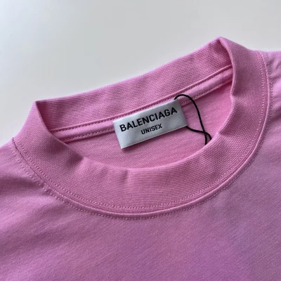 Футболка Balenciaga Signature And Brand Logo "Pink" фото № 7
