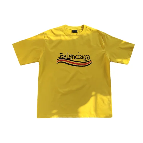 Футболка Balenciaga Big Logo With Waves "Yellow"