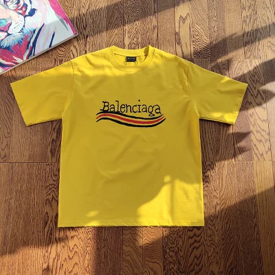 Футболка Balenciaga Big Logo With Waves "Yellow" фото № 2