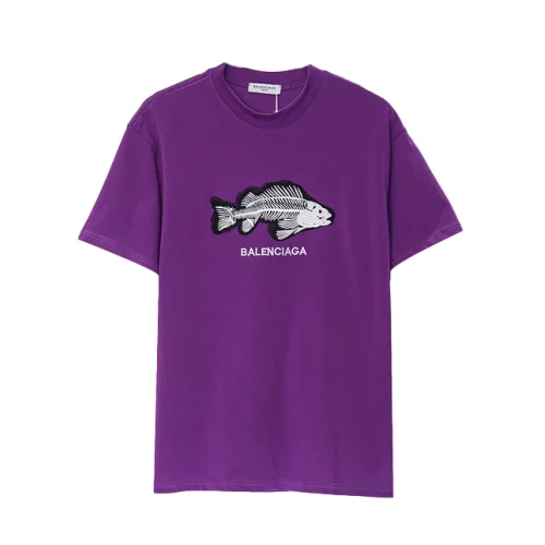 Футболка Balenciaga Embroidery Fish On X-Ray "Violet"