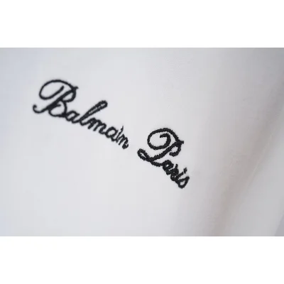 Футболка Balmain Big Embroidered Logo Back "White" фото № 3