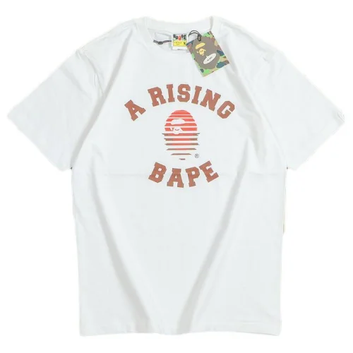 Футболка Bape Middle Print Logo Divided Into Stripes "White/Red"