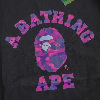Футболка Bape Purple Logo Front "Black" фото № 3