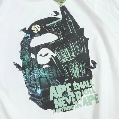 Футболка Bape Moon And Castle Inside Logo "White" фото № 3