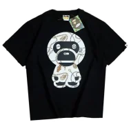 Футболка Bape Baby Monkey With Chains Background "Black"