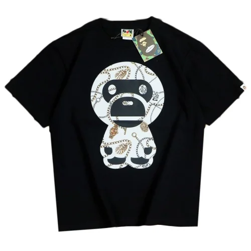 Футболка Bape Baby Monkey With Chains Background "Black"