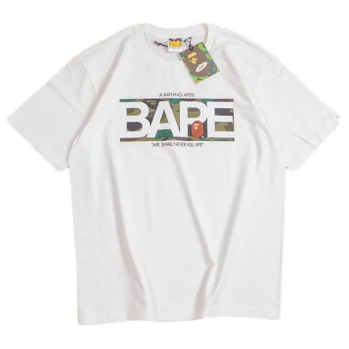 Футболка Bape Monkey On Camouflage Background "White"