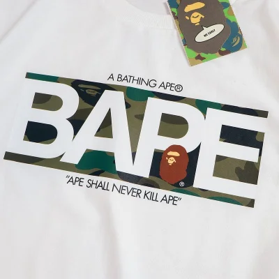 Футболка Bape Monkey On Camouflage Background "White" фото № 3