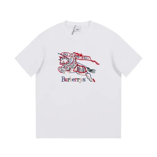 Футболка Burberry Rider On A Horse Print Logo "White"