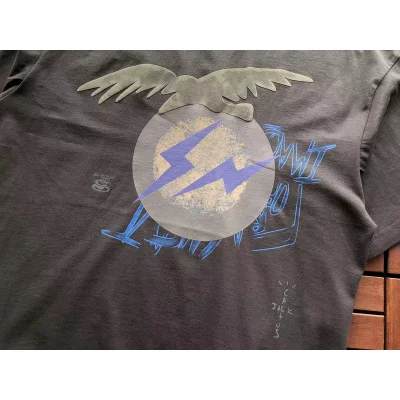 Футболка Cactus Jack Merch Flying Bird And Circle Front Print "Gray" фото № 4