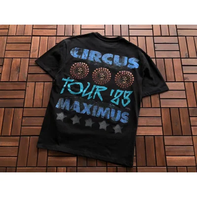 Футболка Cactus Jack Merch Big Letters Front And Circles With Stars Back "Black" фото № 2