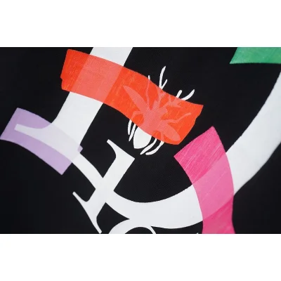 Футболка Christian Dior Logo With Multicolor Lines "Black" фото № 3
