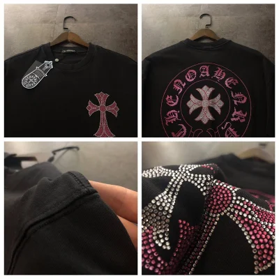 Футболка Chrome Hearts With A Diamond Logo "Black" фото № 9