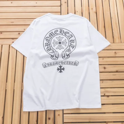 Футболка Chrome Hearts Big Back Logo And Rounded Inscription "White" фото № 2