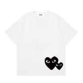 Футболка Comme des Garçons Play Heart Eyes with Contrast "White"
