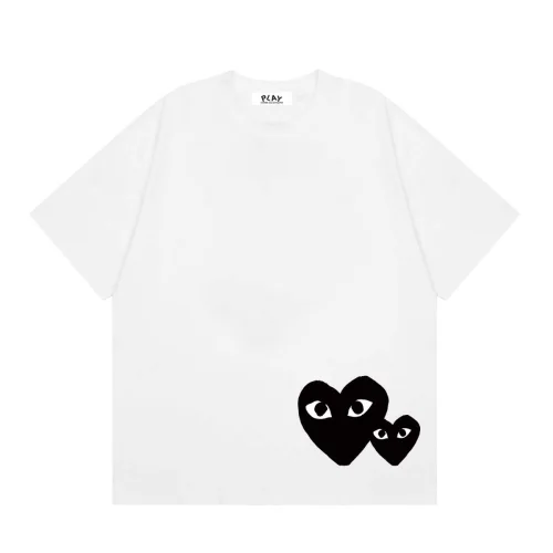Футболка Comme des Garçons Play Heart Eyes with Contrast "White"