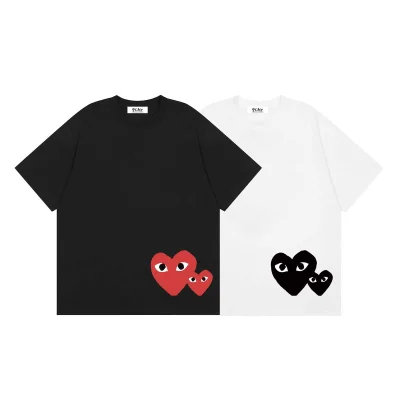 Футболка Comme des Garçons Play Heart Eyes with Contrast "White" фото № 5