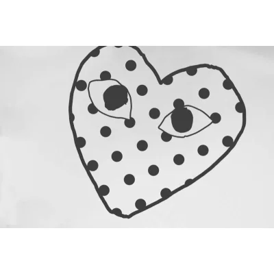 Футболка Comme des Garçons Play Big Dot Heart Eyes "White" фото № 4