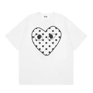 Футболка Comme des Garçons Play Big Dot Heart Eyes "White"