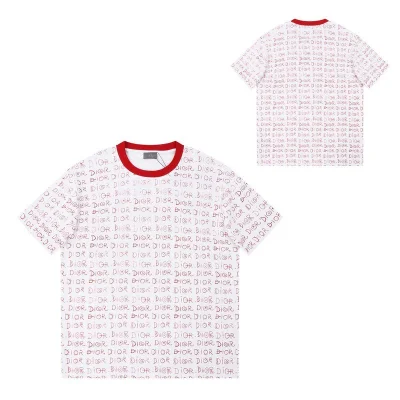 Футболка Dior Print With Text Of Brand Name "White/Red" фото № 3