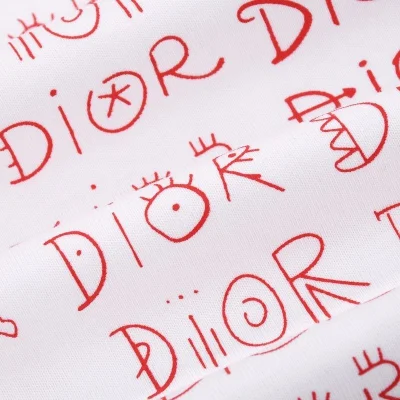 Футболка Dior Print With Text Of Brand Name "White/Red" фото № 4