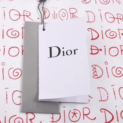 Футболка Dior Print With Text Of Brand Name "White/Red" фото № 6