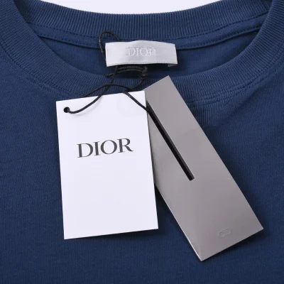 Футболка Dior Embroidered logo "Blue" фото № 3