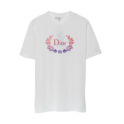 Футболка Dior Logo With Flower Wreath "White"