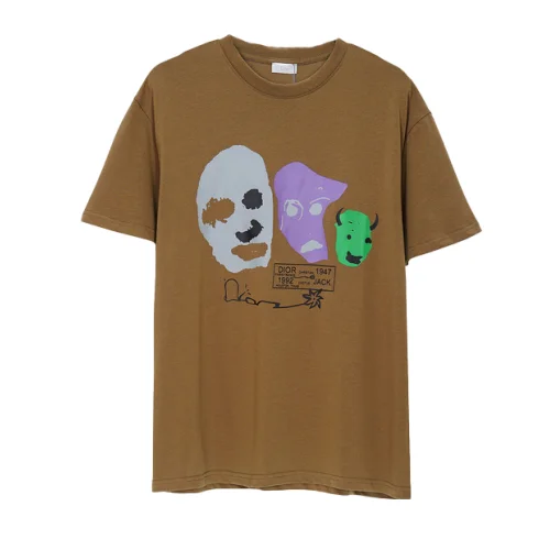 Футболка Dior Faces "Brown"