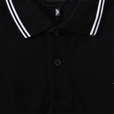 Поло Emporio Armani Edge Decorated By Stripes And Front Small Logo "Black" фото № 3