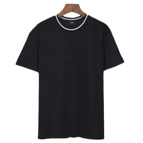 Футболка Fendi Edge Decorated By Stripe And Plain Logo "Black"