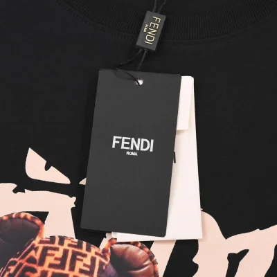 Футболка Fendi Branded Bear Image "Black" фото № 3