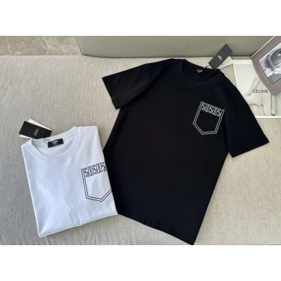 Футболка Fendi Drawn Pocket And Logo "Black" фото № 5