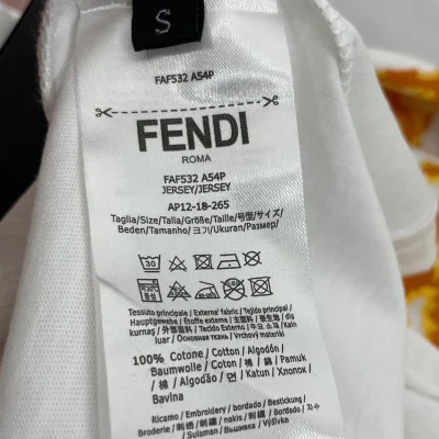 Футболка Fendi Fire Letter Print "White" фото № 2