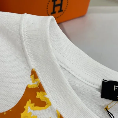 Футболка Fendi Fire Letter Print "White" фото № 3