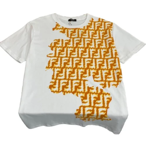 Футболка Fendi Fire Letter Print "White"