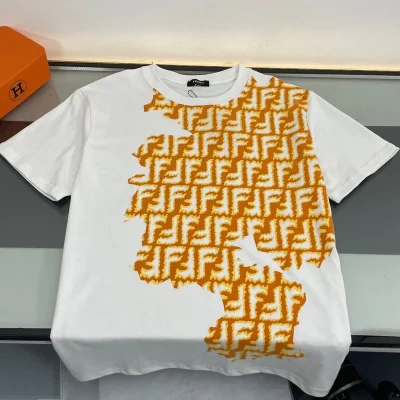 Футболка Fendi Fire Letter Print "White" фото № 5