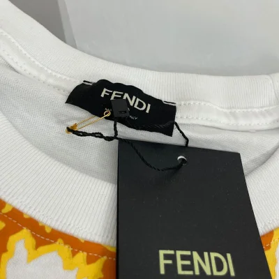 Футболка Fendi Fire Letter Print "White" фото № 7