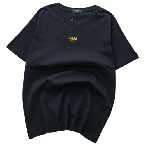 Футболка Fendi With Yellow Text Logo "Black"