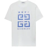 Футболка Givenchy 4 Stars With Text Logo "White"