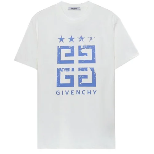 Футболка Givenchy 4 Stars With Text Logo "White"