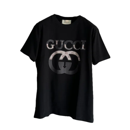 Футболка Gucci Made Of Cotton With Brand Print "Black"