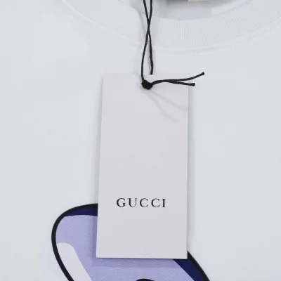 Футболка Gucci Graphic Rabbit Print With Logo "White" фото № 3
