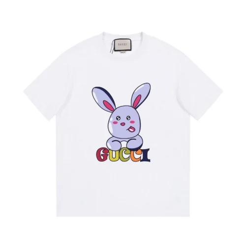 Футболка Gucci Graphic Rabbit Print With Logo "White"