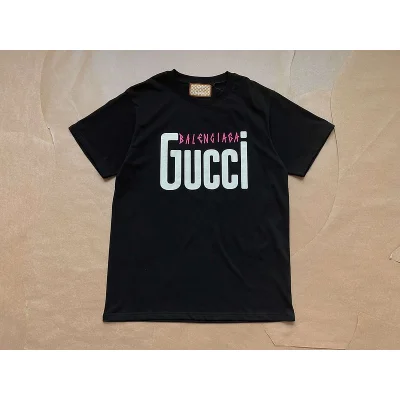 Футболка Gucci X Balenciaga Large Text Logos "Black" фото № 3