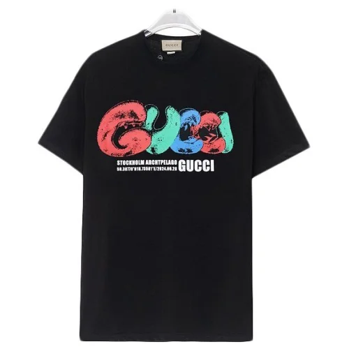 Футболка Gucci Multicolor Big Logo With Inscription Front "Black"