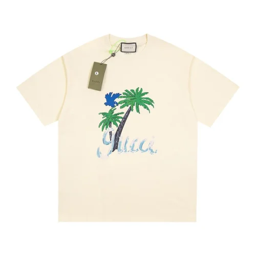 Футболка Gucci Two Palms Print "Beige"