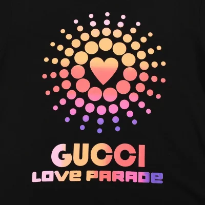 Футболка Gucci Love Parade Hearts "Black" фото № 2
