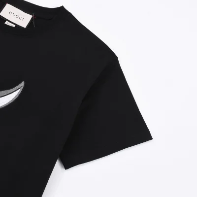 Футболка Gucci Embroidered Hare Print "Black" фото № 2